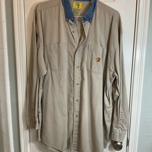 Duck Head Mens XL Shirt, heavy-weight cotton, long sleeve, denim collar